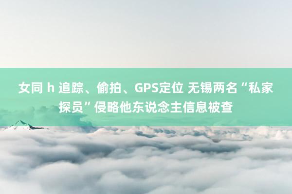 女同 h 追踪、偷拍、GPS定位 无锡两名“私家探员”侵略他东说念主信息被查