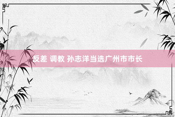 反差 调教 孙志洋当选广州市市长