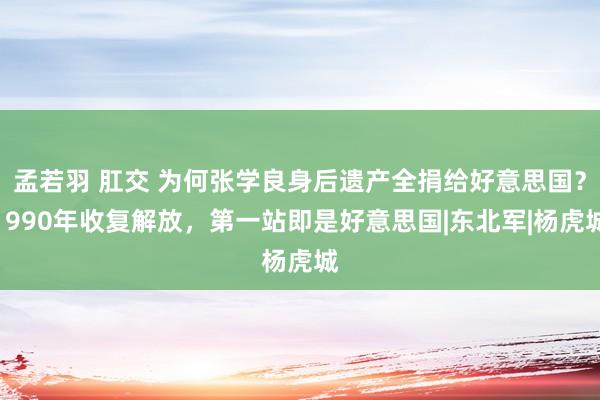 孟若羽 肛交 为何张学良身后遗产全捐给好意思国？1990年收复解放，第一站即是好意思国|东北军|杨虎城