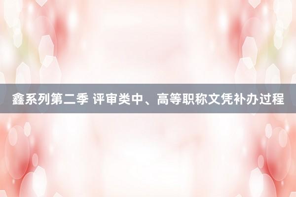 鑫系列第二季 评审类中、高等职称文凭补办过程
