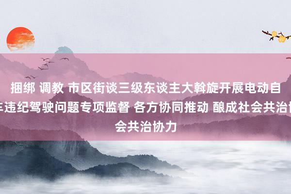 捆绑 调教 市区街谈三级东谈主大斡旋开展电动自行车违纪驾驶问题专项监督 各方协同推动 酿成社会共治协力
