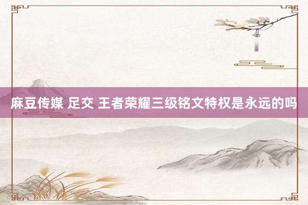 麻豆传媒 足交 王者荣耀三级铭文特权是永远的吗