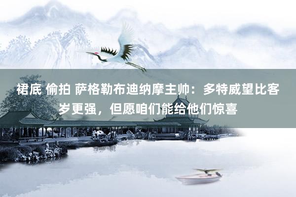 裙底 偷拍 萨格勒布迪纳摩主帅：多特威望比客岁更强，但愿咱们能给他们惊喜